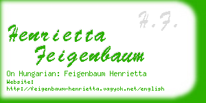 henrietta feigenbaum business card
